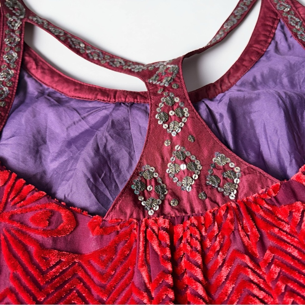 Free People Embroidered Silk-Blend Racerback Dress – Size 6 - Picture 12 of 16
